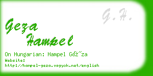 geza hampel business card